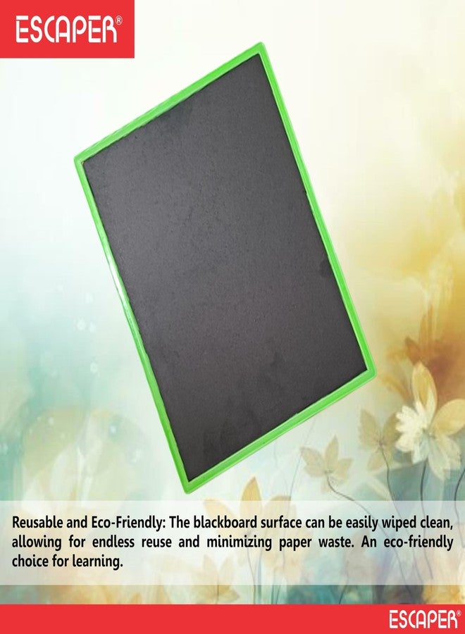 ESCAPER Assorted Double Sided Slate Board for Kids, 8 x 10 Inches - Ideal for 3-12 Years Age Kids, Reusable Drawing and Writing Board, Preschool Learning Chalkboard - Image 3